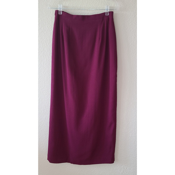 Talbots Women Maxi Wool Skirt Size 4 Straight Purple Slit Career Colorful Preppy - Picture 1 of 10